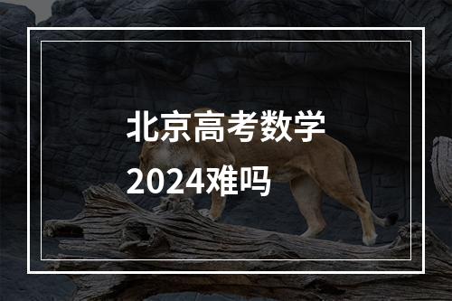 北京高考数学2024难吗