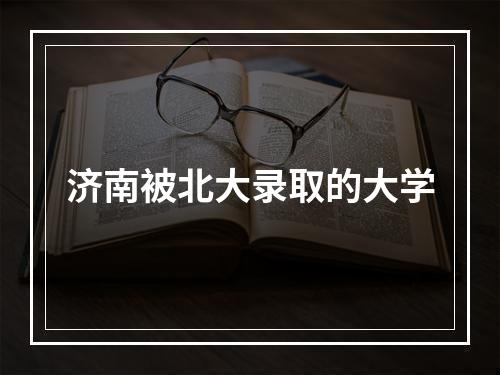 济南被北大录取的大学