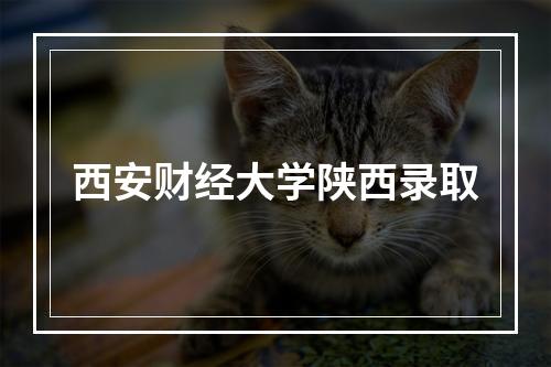 西安财经大学陕西录取