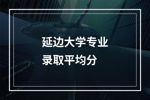 延边大学专业录取平均分