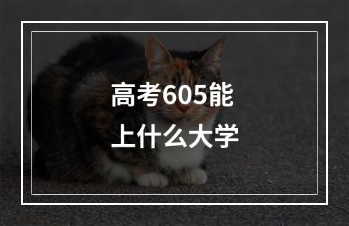 高考605能上什么大学