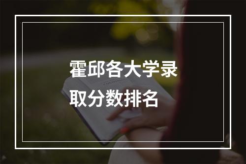 霍邱各大学录取分数排名