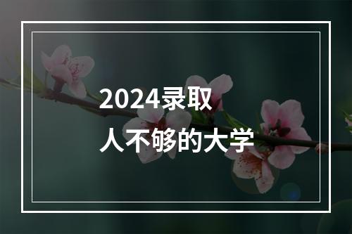 2024录取人不够的大学