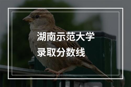 湖南示范大学录取分数线