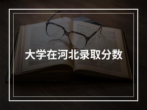 大学在河北录取分数