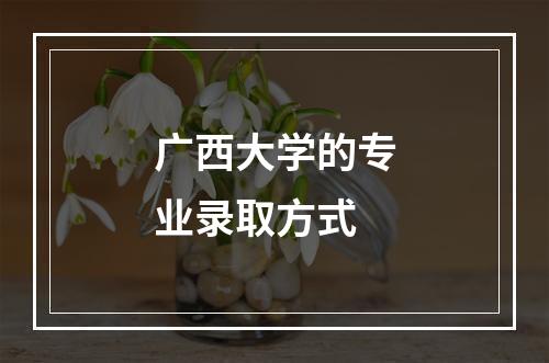 广西大学的专业录取方式