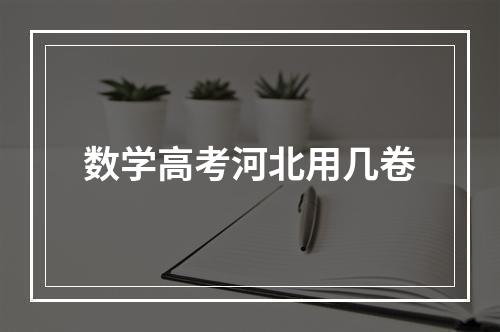 数学高考河北用几卷