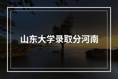 山东大学录取分河南