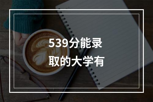 539分能录取的大学有