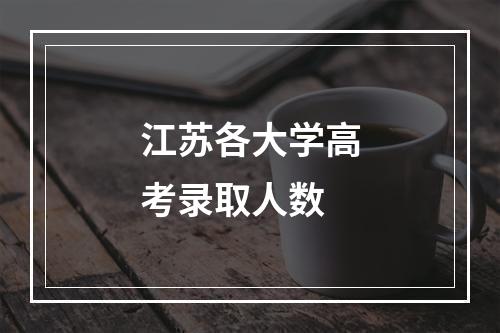 江苏各大学高考录取人数