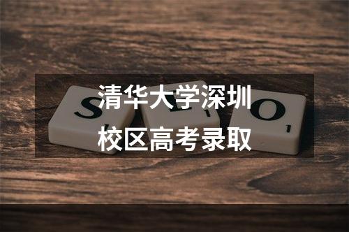 清华大学深圳校区高考录取