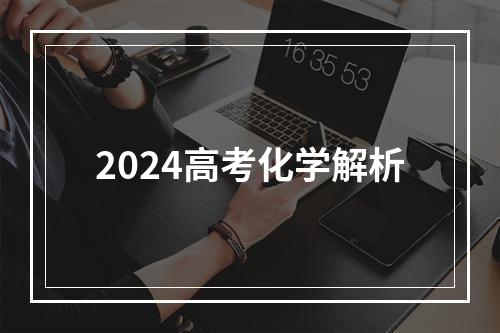 2024高考化学解析