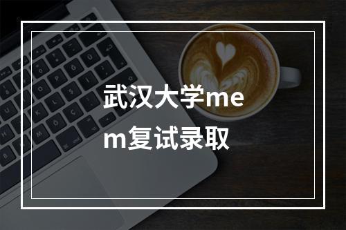 武汉大学mem复试录取