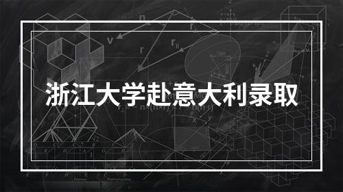 浙江大学赴意大利录取