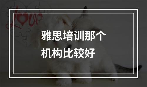 雅思培训那个机构比较好