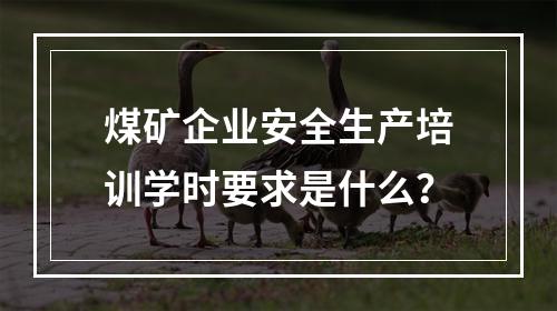 煤矿企业安全生产培训学时要求是什么？