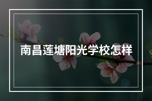 南昌莲塘阳光学校怎样