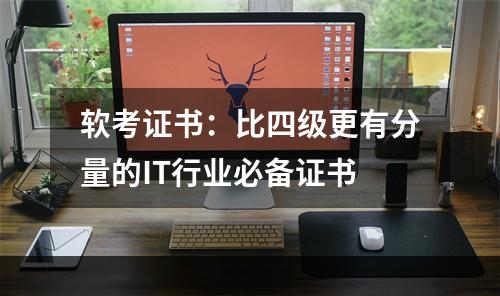 软考证书：比四级更有分量的IT行业必备证书