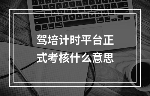 驾培计时平台正式考核什么意思