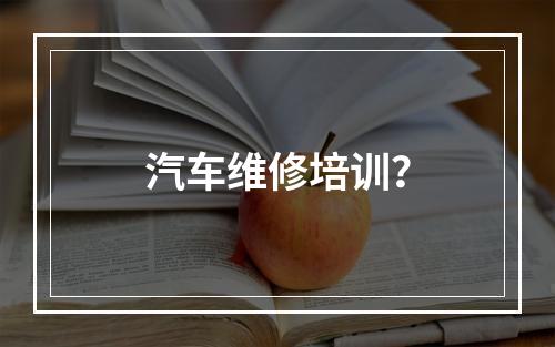 汽车维修培训？