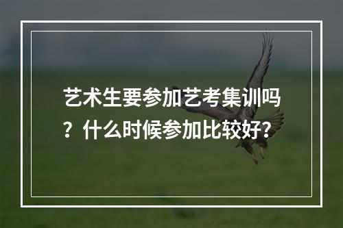 艺术生要参加艺考集训吗？什么时候参加比较好？