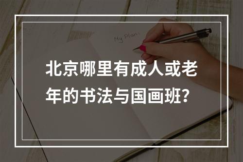 北京哪里有成人或老年的书法与国画班？