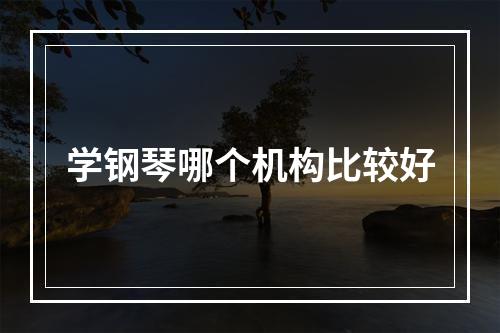 学钢琴哪个机构比较好