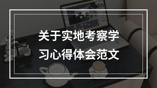 关于实地考察学习心得体会范文