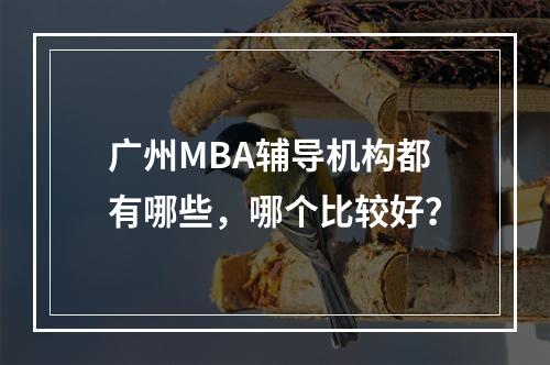 广州MBA辅导机构都有哪些，哪个比较好？