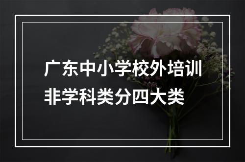 广东中小学校外培训非学科类分四大类