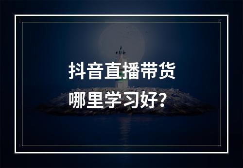 抖音直播带货哪里学习好？