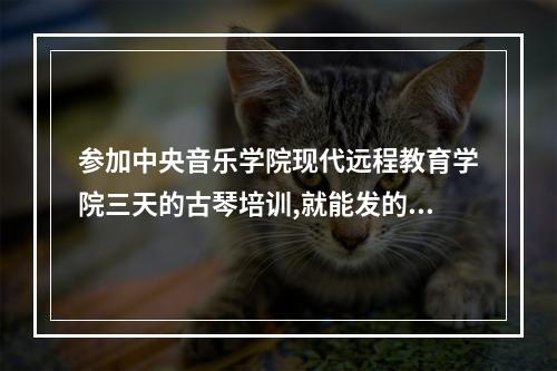 参加中央音乐学院现代远程教育学院三天的古琴培训,就能发的古琴师资认证靠谱吗？