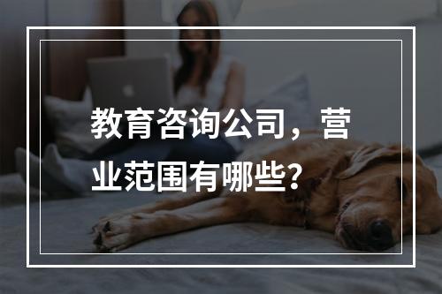 教育咨询公司，营业范围有哪些？