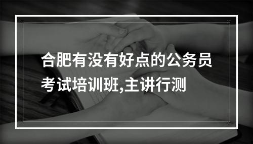 合肥有没有好点的公务员考试培训班,主讲行测