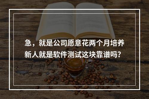 急，就是公司愿意花两个月培养新人就是软件测试这块靠谱吗？