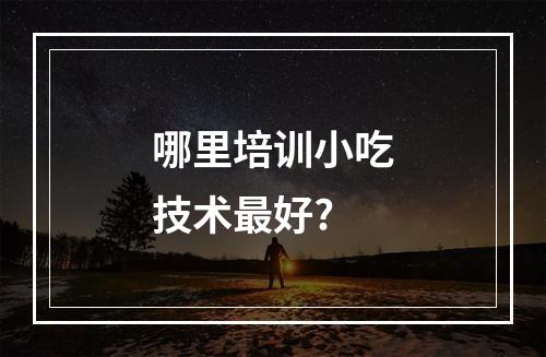 哪里培训小吃技术最好?