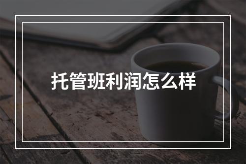 托管班利润怎么样