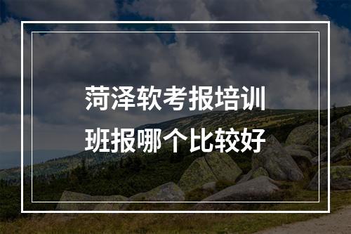 菏泽软考报培训班报哪个比较好