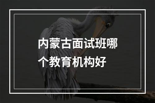 内蒙古面试班哪个教育机构好