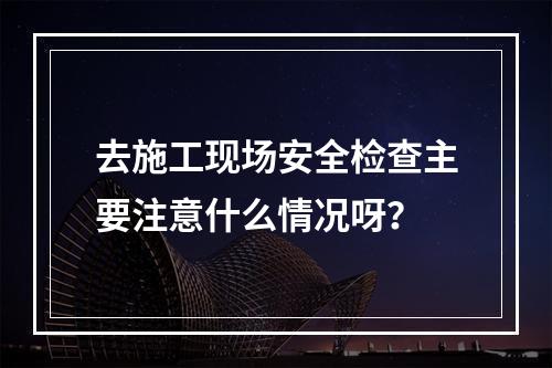 去施工现场安全检查主要注意什么情况呀？