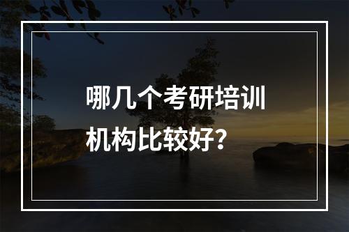 哪几个考研培训机构比较好？