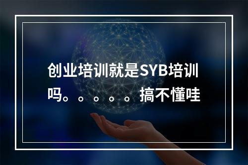 创业培训就是SYB培训吗。。。。。搞不懂哇