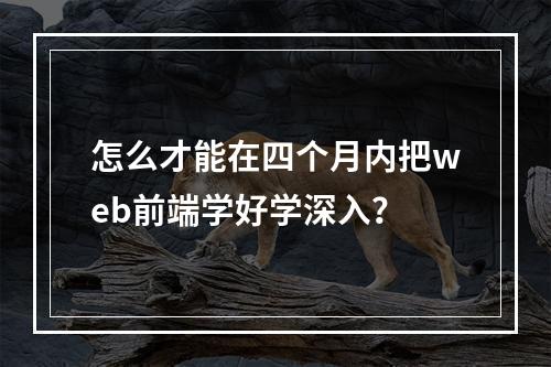 怎么才能在四个月内把web前端学好学深入？