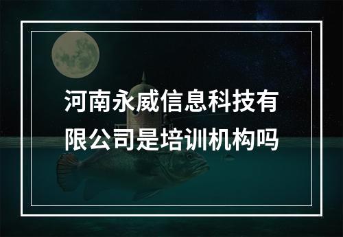 河南永威信息科技有限公司是培训机构吗