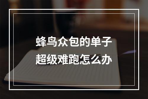 蜂鸟众包的单子超级难跑怎么办