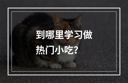 到哪里学习做热门小吃？