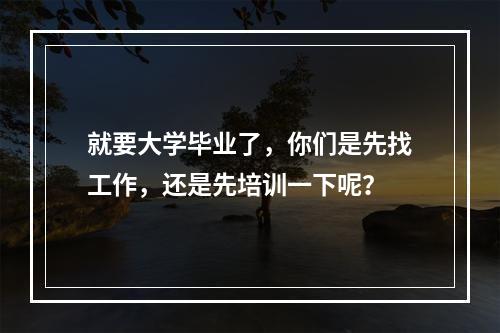 就要大学毕业了，你们是先找工作，还是先培训一下呢？