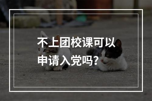 不上团校课可以申请入党吗？