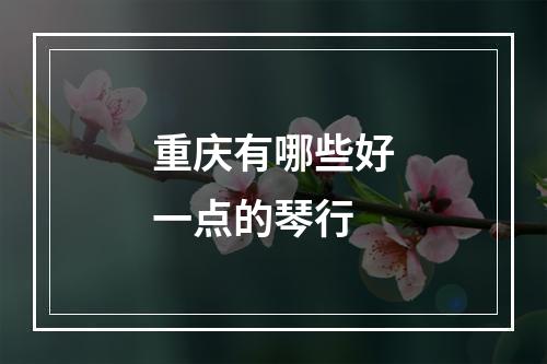 重庆有哪些好一点的琴行