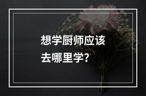 想学厨师应该去哪里学？